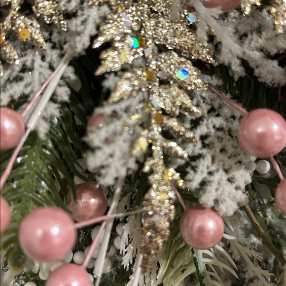Elegant Pink Holiday Door Swag - Picture 11 of 13